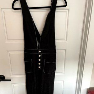 Black V-Neck Overalls Jumpsuit NWT - Size M - Blush Boutique